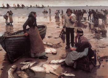 斯坦霍普 亞歷山大 福佈斯 A Fish Sale on a Cornish Beach